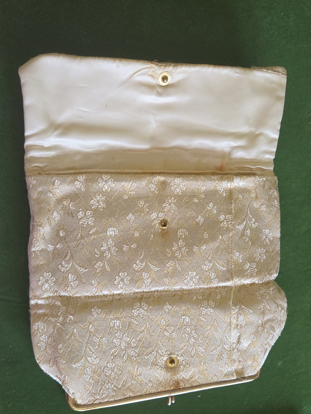 Vintage 1950s Elegant Gold Floral Gold Brocade Women's Clutch